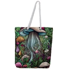 Craft Mushroom Full Print Rope Handle Tote (large) by GardenOfOphir