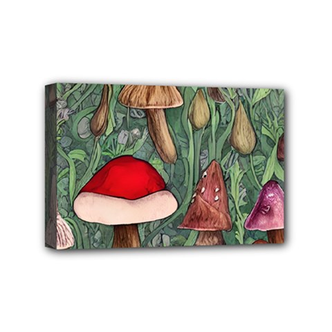 Fairycore Mushroom Forest Mini Canvas 6  X 4  (stretched)