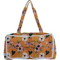 Flower Orange Pattern Floral Multi Function Bag by Dutashop