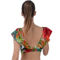 Gathering Sping Flowers  Plunge Frill Sleeve Bikini Top View2