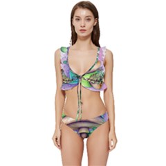 Farmcore Mushroom Low Cut Ruffle Edge Bikini Set