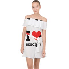 I Love Deborah Off Shoulder Chiffon Dress