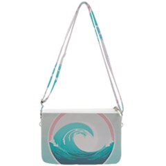 Tidal Wave Ocean Sea Tsunami Wave Minimalist Double Gusset Crossbody Bag by Pakemis