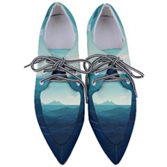 Ai Generated Ocean Waves Sea Water Nautical Pointed Oxford Shoes by Pakemis