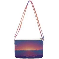 Sunset Ocean Beach Water Tropical Island Vacation Nature Double Gusset Crossbody Bag by Pakemis