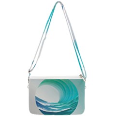 Tsunami Tidal Wave Wave Minimalist Ocean Sea 2 Double Gusset Crossbody Bag by Pakemis