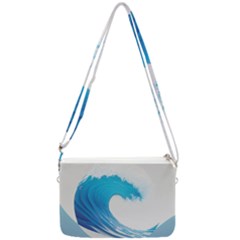 Wave Tsunami Tidal Wave Ocean Sea Water Double Gusset Crossbody Bag by Pakemis