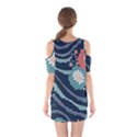 Waves Flowers Pattern Water Floral Minimalist Shoulder Cutout One Piece Dress View2