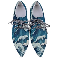 Waves Ocean Sea Pattern Water Tsunami Rough Seas Pointed Oxford Shoes by Pakemis