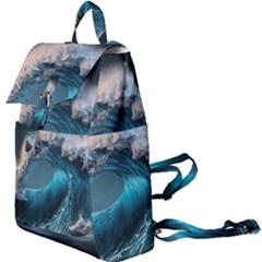 Tsunami Waves Ocean Sea Water Rough Seas 2 Buckle Everyday Backpack by Pakemis