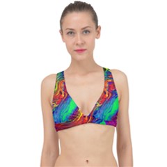 Waves Of Colorful Abstract Liquid Art Classic Banded Bikini Top