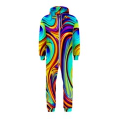 Fluid Art Pattern Hooded Jumpsuit (kids) by GardenOfOphir