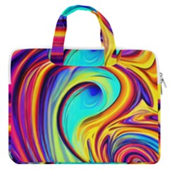 Fluid Art Pattern Macbook Pro 16  Double Pocket Laptop Bag  by GardenOfOphir