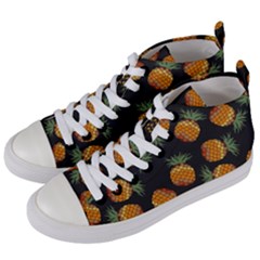 Pineapple Background Pineapple Pattern Women s Mid-top Canvas Sneakers by Wegoenart