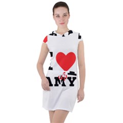 I Love Amy Drawstring Hooded Dress by ilovewhateva