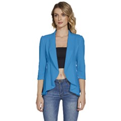 Blue Ivy	 - 	3/4 Sleeve Ruffle Edge Open Front Jacket by ColorfulWomensWear