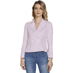 Lavender Pino Purple	 - 	long Sleeve Revers Collar Cropped Jacket by ColorfulWomensWear