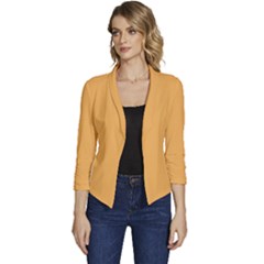 Bees Wax Orange	 - 	casual 3/4 Sleeve Spring Jacket by ColorfulWomensWear