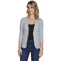 Glacier Grey	 - 	one-button 3/4 Sleeve Short Jacket by ColorfulWomensWear