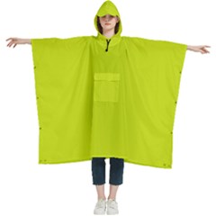 Bitter Lemon Green	 - 	hooded Rain Ponchos by ColorfulWomensWear