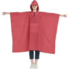 Cayenne Red	 - 	hooded Rain Ponchos by ColorfulWomensWear