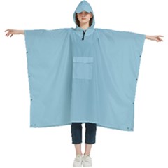 Sky Blue	 - 	hooded Rain Ponchos