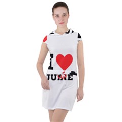 I Love Julie Drawstring Hooded Dress by ilovewhateva