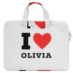 I Love Olivia Macbook Pro 13  Double Pocket Laptop Bag by ilovewhateva