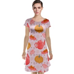 Pumpkin Tea Cup Pie Dessert Cap Sleeve Nightdress by Semog4