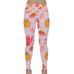 Pumpkin Tea Cup Pie Dessert Lightweight Velour Classic Yoga Leggings by Semog4