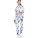 Background Pattern Graphic Cropped Zip Up Lounge Set View1