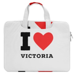 I Love Victoria Macbook Pro 13  Double Pocket Laptop Bag by ilovewhateva