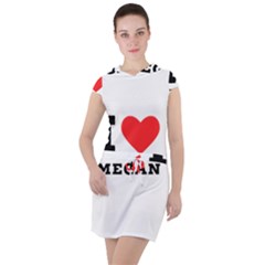 I Love Megan Drawstring Hooded Dress by ilovewhateva