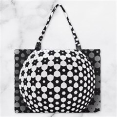 Sphere Spherical Circular Monochrome Circle Art Zipper Medium Tote Bag by Jancukart