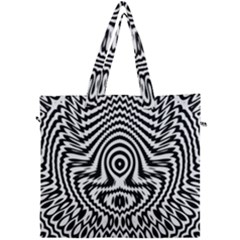 Monochrome Symmetry Abstract Canvas Travel Bag by Jancukart