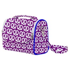 Purple Pretzel Illustrations Pattern Satchel Shoulder Bag by GardenOfOphir