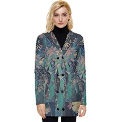 Ai Generated Flower Trees Forest Mystical Forest Button Up Hooded Coat  by Ravend