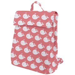 Coral Whales Pattern Flap Top Backpack by GardenOfOphir