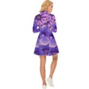 Pattern Floral Flora Flower Flowers Blue Violet Patterns Long Sleeve Velour Longline Dress View4