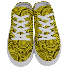 Abstract Sun Pattern Yellow Background Half Slippers