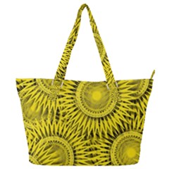 Abstract Sun Pattern Yellow Background Full Print Shoulder Bag by Jancukart