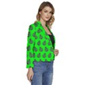 Ladybug Vector Geometric Tile Pattern Women s Long Sleeve Revers Collar Cropped Jacket View3