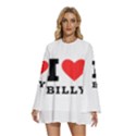 I love billy Round Neck Long Sleeve Bohemian Style Chiffon Mini Dress View1