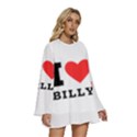 I love billy Round Neck Long Sleeve Bohemian Style Chiffon Mini Dress View3