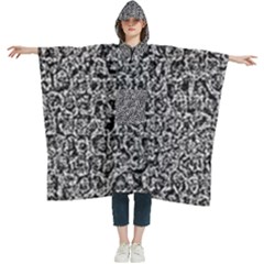 Abstract-0025 Women s Hooded Rain Ponchos