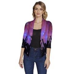 Cheers Women s Draped Front 3/4 Sleeve Shawl Collar Jacket by nateshop