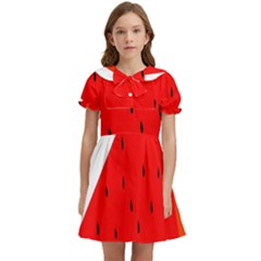 Fruit-01 Kids  Bow Tie Puff Sleeve Dress