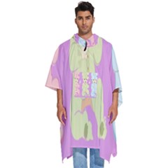 Happy 02 Men s Hooded Rain Ponchos