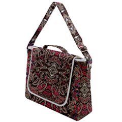 Pink Brown Liquify Repeats Iii Box Up Messenger Bag by kaleidomarblingart