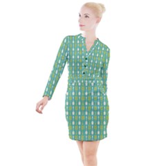 Spatula Spoon Pattern Button Long Sleeve Dress by GardenOfOphir